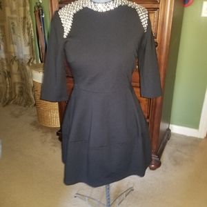 DanMunier Rhinestone Black 3/4 Mini Dress Sz. Small
